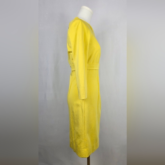Luisa Cerano Yellow Midi Dress β Elegant Stretch Knit, Size US 4 - Picture 3 of 8